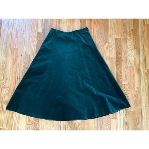 True Vintage 70s Emerald Green Velvet Skirt Size Small A Line Lined Elegant - Picture 4 of 8